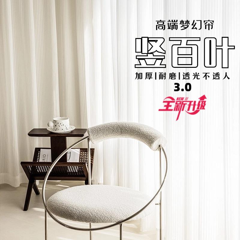 梦幻竖百叶纱帘窗帘透光不透人客厅阳台白纱2024款纱帘飘窗窗纱帘