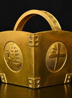 纯铜招财进宝斗摆件日进斗金米斗五谷丰登粮仓客厅聚宝盆工艺礼品