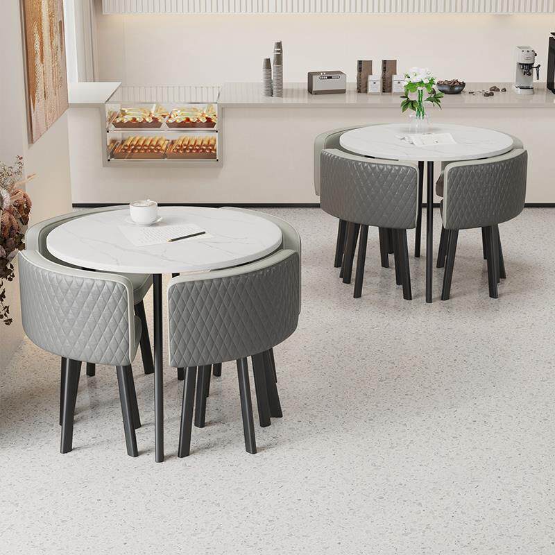 现代简约洽谈桌椅组合商铺店面圆桌商用休息会客接待休息桌子椅子