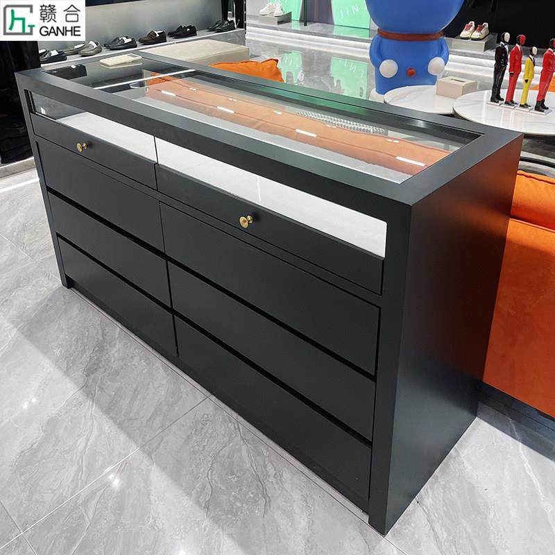 服装店中岛饰品收纳柜西服展示柜玻璃展柜奢侈品珠宝展柜烤漆斗柜