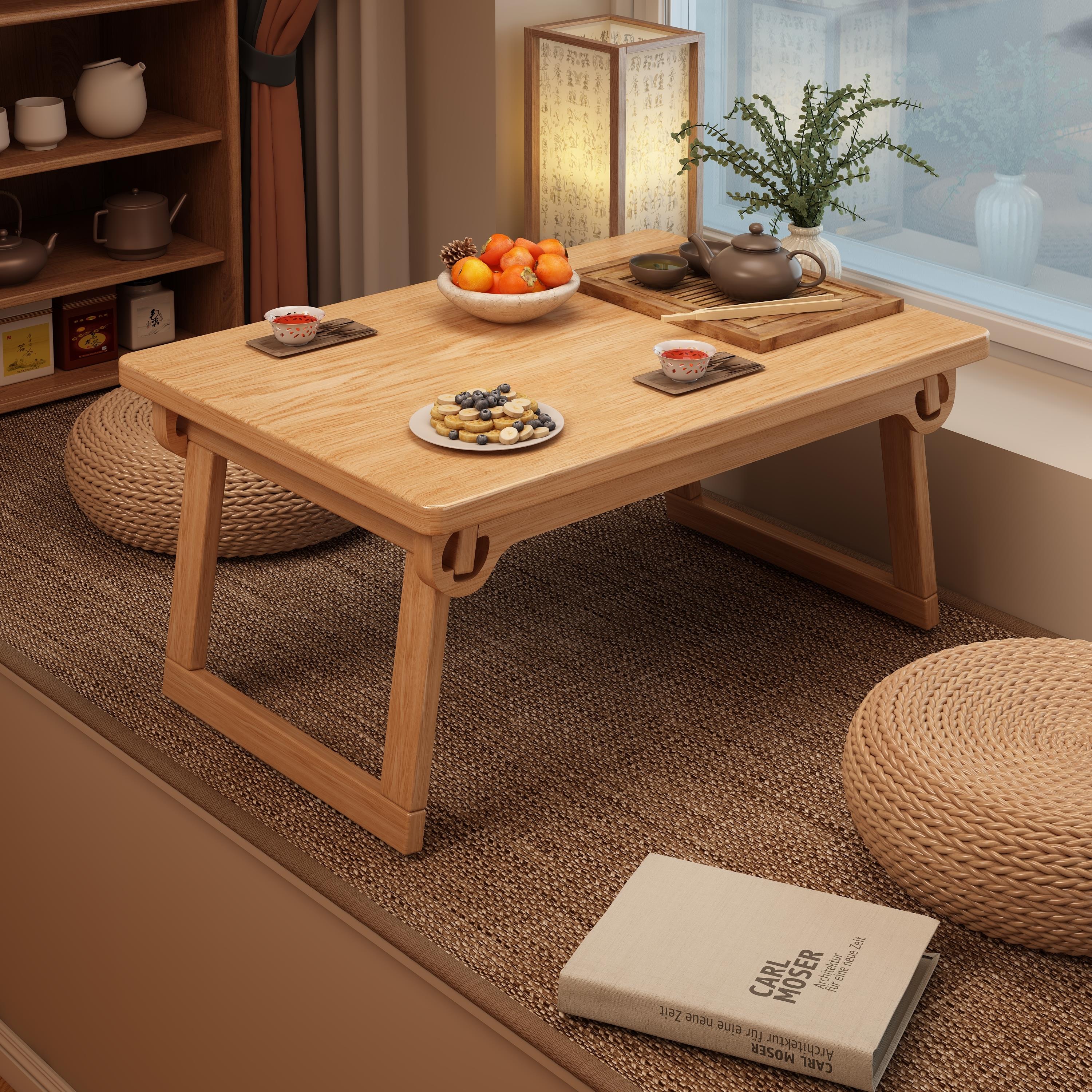 实木飘窗小桌子家用阳台折叠炕几矮桌日式榻榻米茶几茶桌窗台书桌