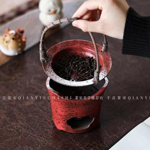 围炉煮茶提梁温茶盘煮茶器酒精炉干果茶盘 千音 山楂红煮茶炉