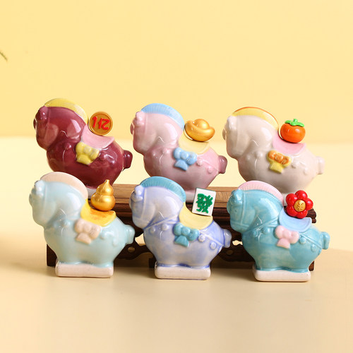 洛阳文创唐三彩陶瓷小马摆件礼物