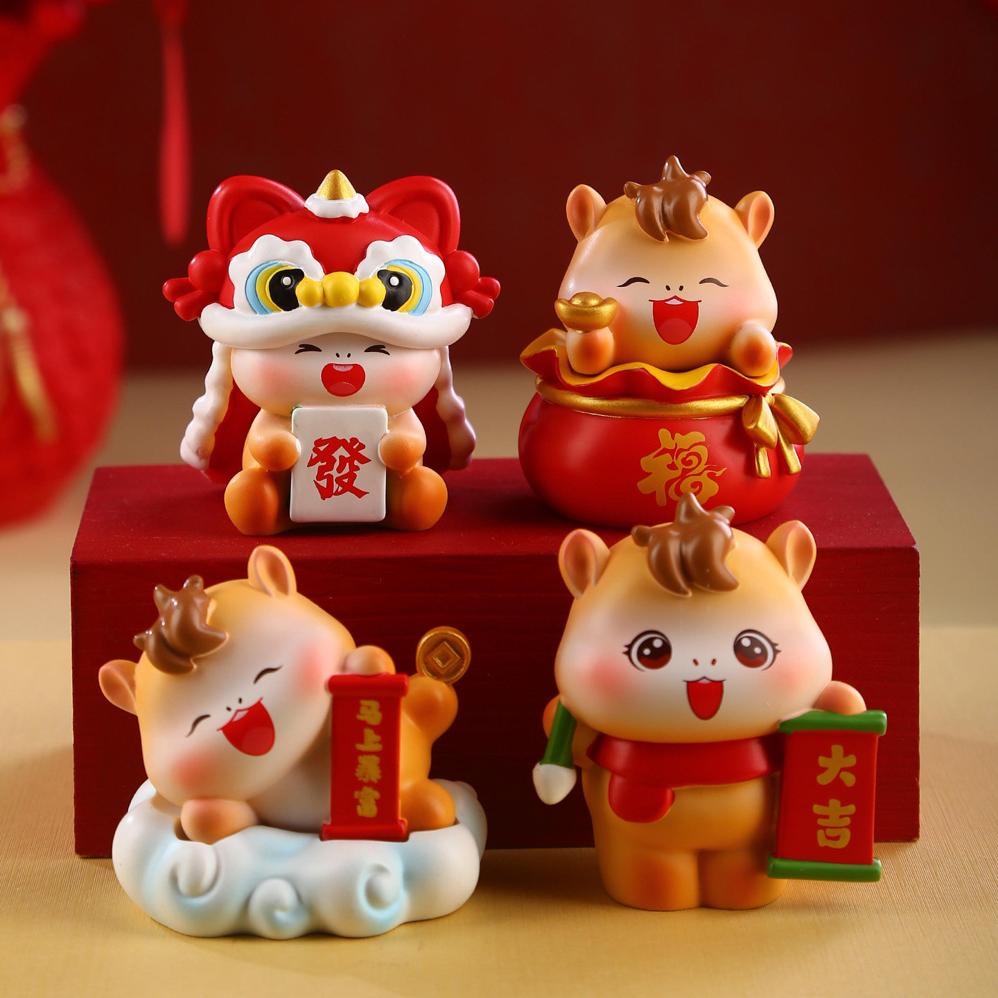 以梦为马盲盒可爱小马桌面摆件2026马年礼物工位装饰新年创意礼品