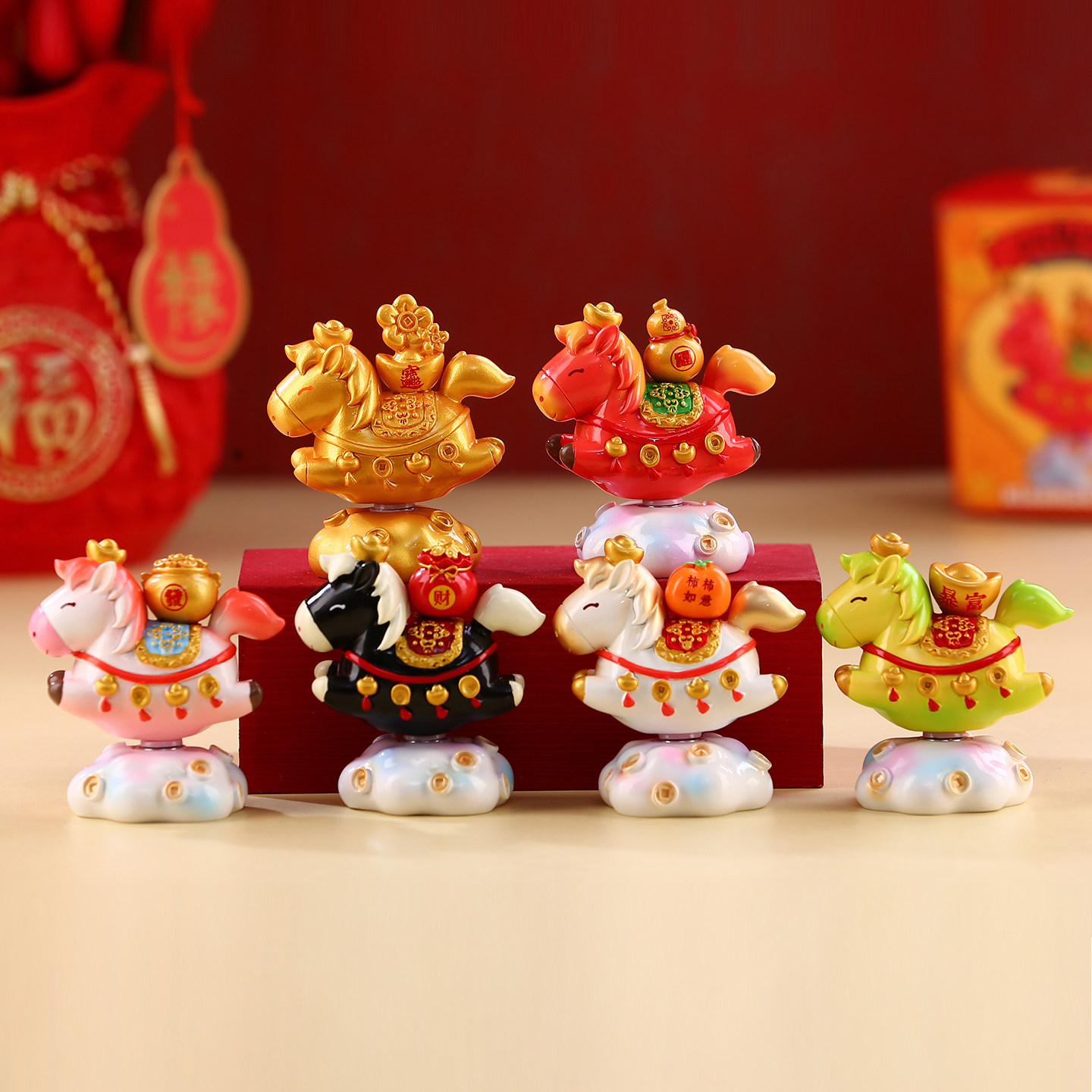 2026马年吉祥物摆件马上有钱本命年礼物公仔新年创意生肖小马装饰