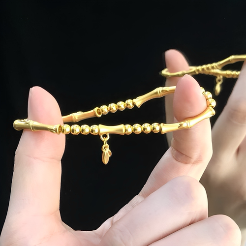 金包银工艺专柜同款定制新中式竹节节高升转运手链送女友节日礼物