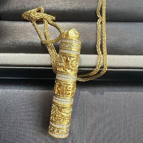 金包银工艺专柜同款定制新中式镂空文殊菩萨吊坠送女朋友节日礼物