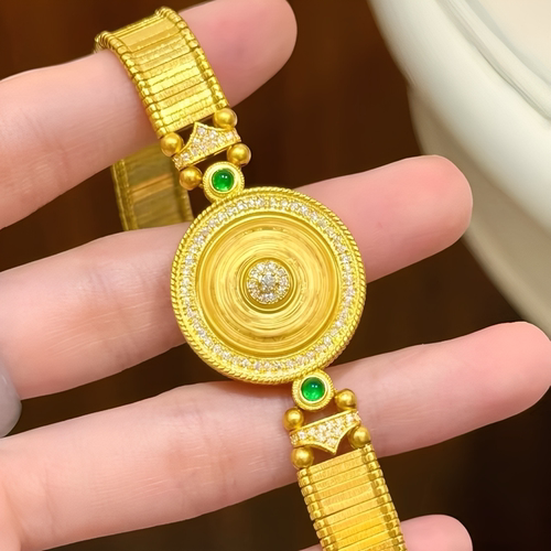 金包银工艺专柜同款定制福运八宝罗盘手表链送女友节日生日礼物