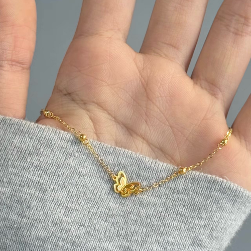 金包银工艺专柜同款定制新中式灵动蝴蝶手链可调节送女友节日礼物