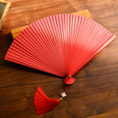 全竹纯色折扇舞蹈跳舞扇子开合顺滑女式 随身竹制折叠汉服旗袍古装