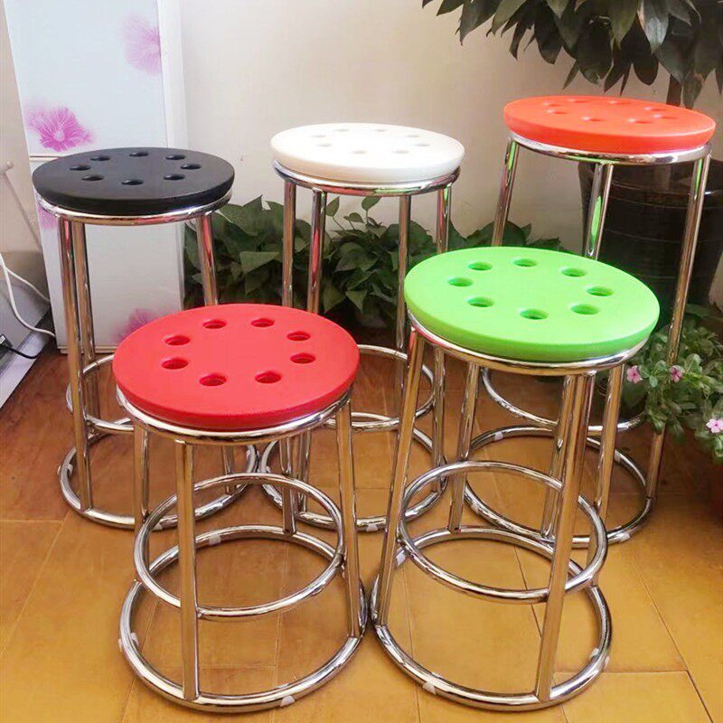 吧凳高脚三环凳吧台椅不锈钢凳手机柜台凳家用圆凳高凳子游戏厅凳