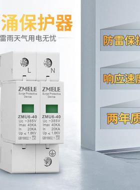 智美ZMB9-40 2P电涌保护器浪涌保护器防雷避雷器家用开关220v