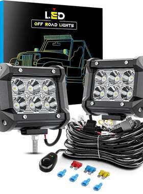 DXZ 4英寸LED长条灯6LED18W越野驾驶灯带控制线束套装LED工作灯