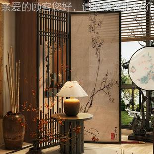 C87风沙发背景墙茶室遮移新 实木屏隔断客厅玄关GP 宋挡式 美学中式