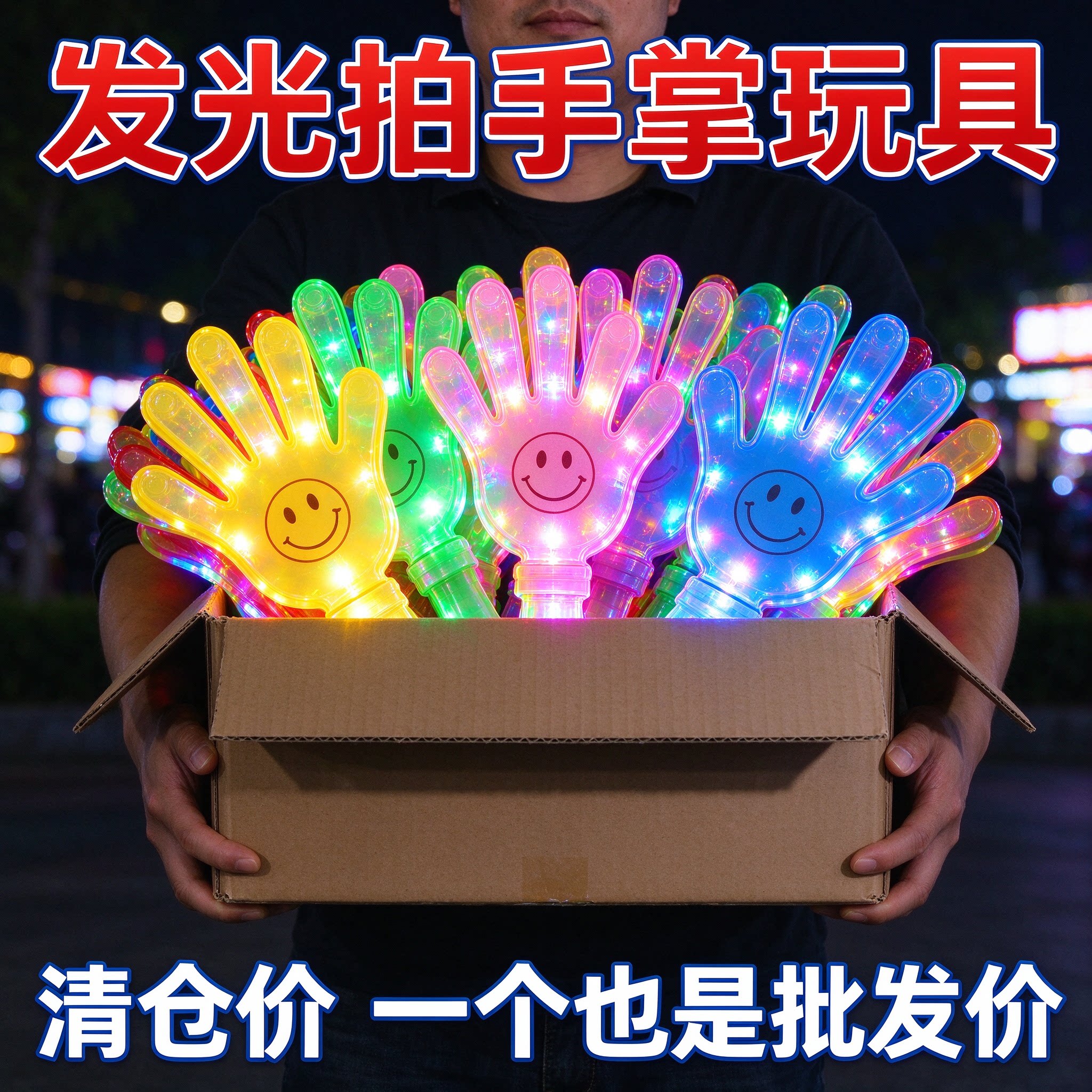 大号笑脸巴掌手指拍打器拍手器演唱会活动运动会气氛道具鼓掌神器