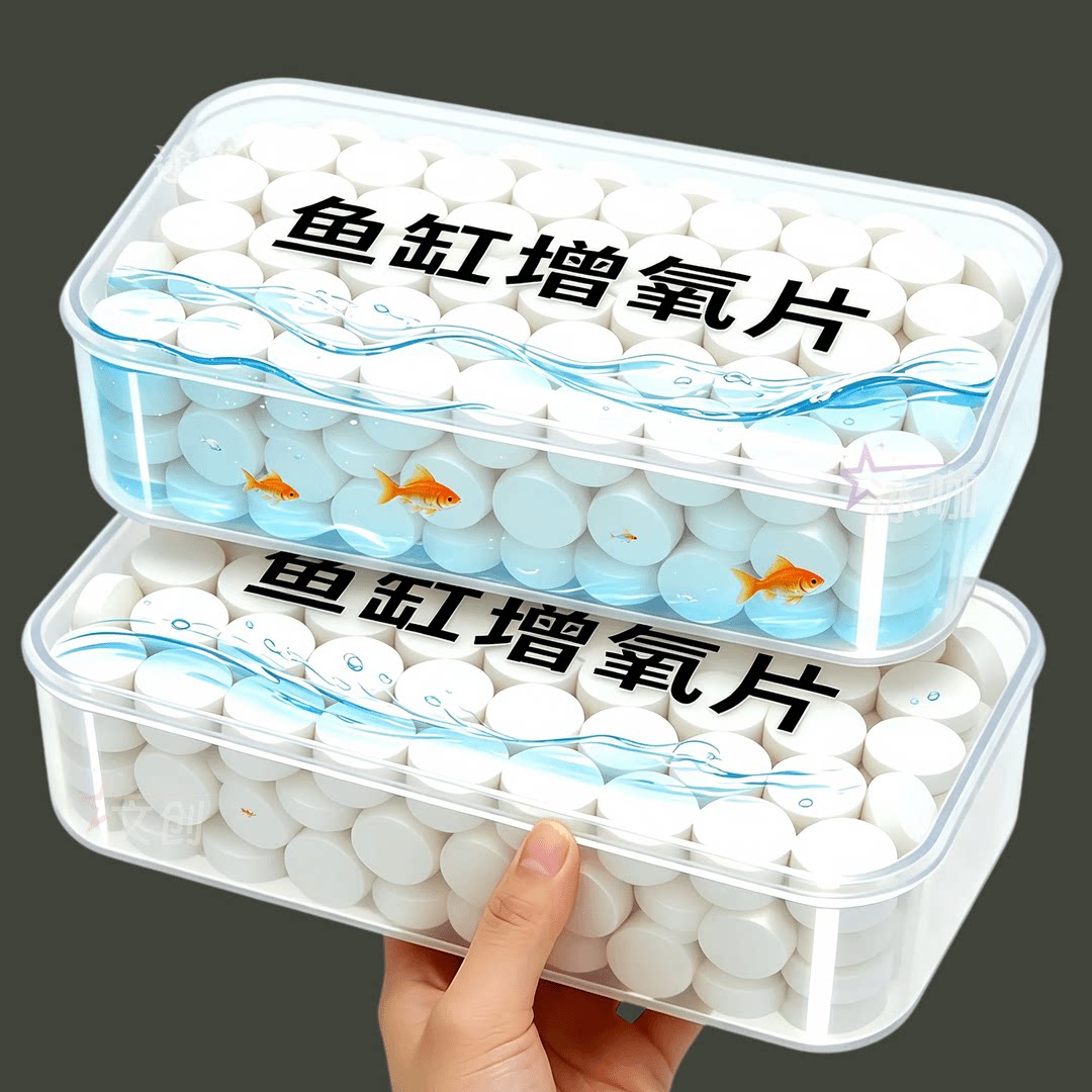 鱼缸家用增氧片增氧颗粒观赏鱼长效养鱼金鱼鱼缸净化水质清澈爆氧