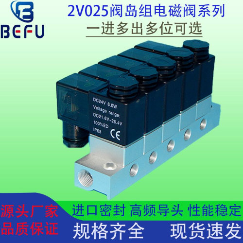 2V025-08/06-CN电磁阀汇流板阀板组合电控阀通断开关多路式阀岛组