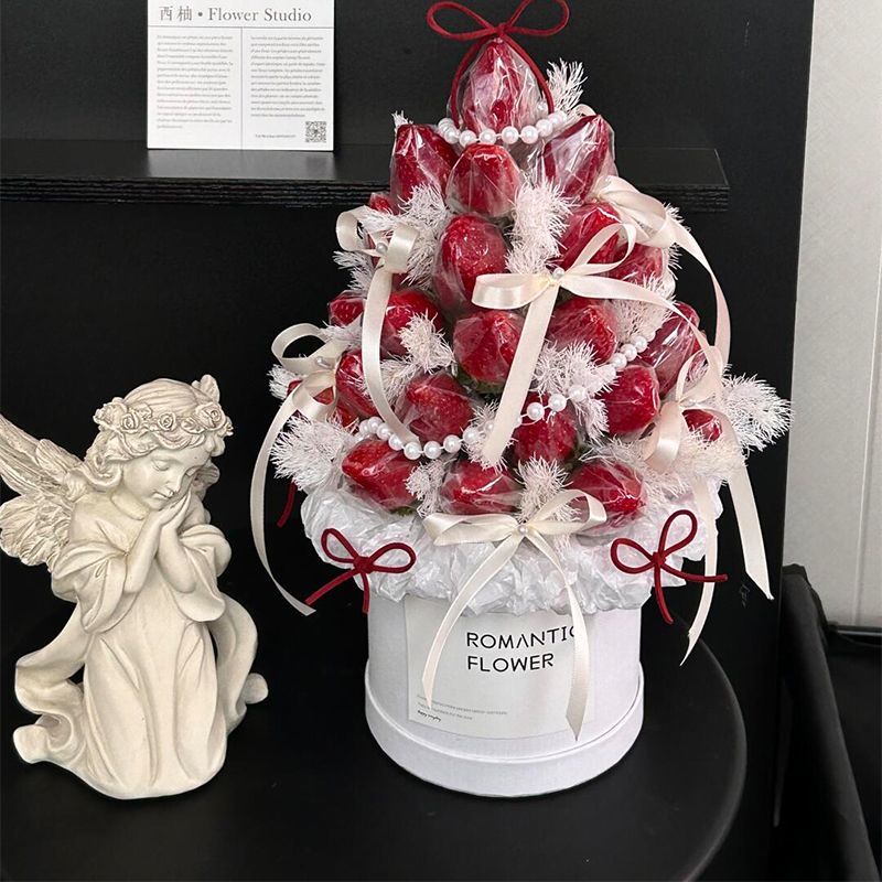 圣诞树草莓塔花束抱抱桶圣诞节送女友闺蜜diy手工礼物生日礼物
