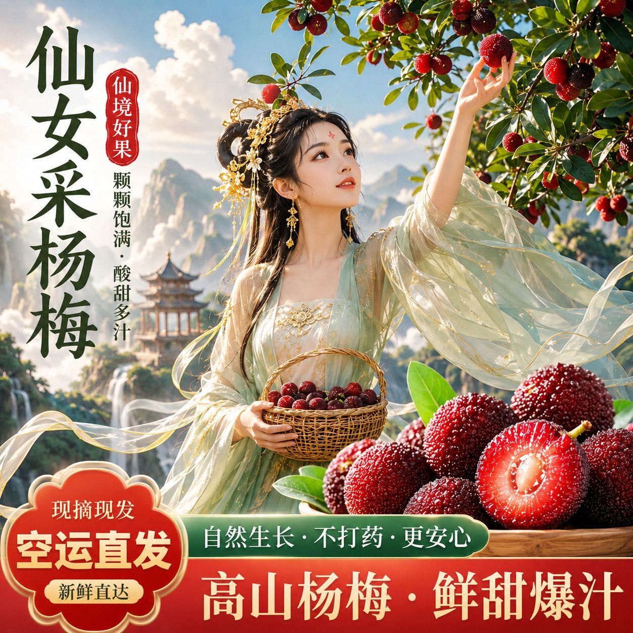 正宗仙居15-20g露天东魁杨梅现摘现发当季孕妇水果东魁杨梅礼盒装