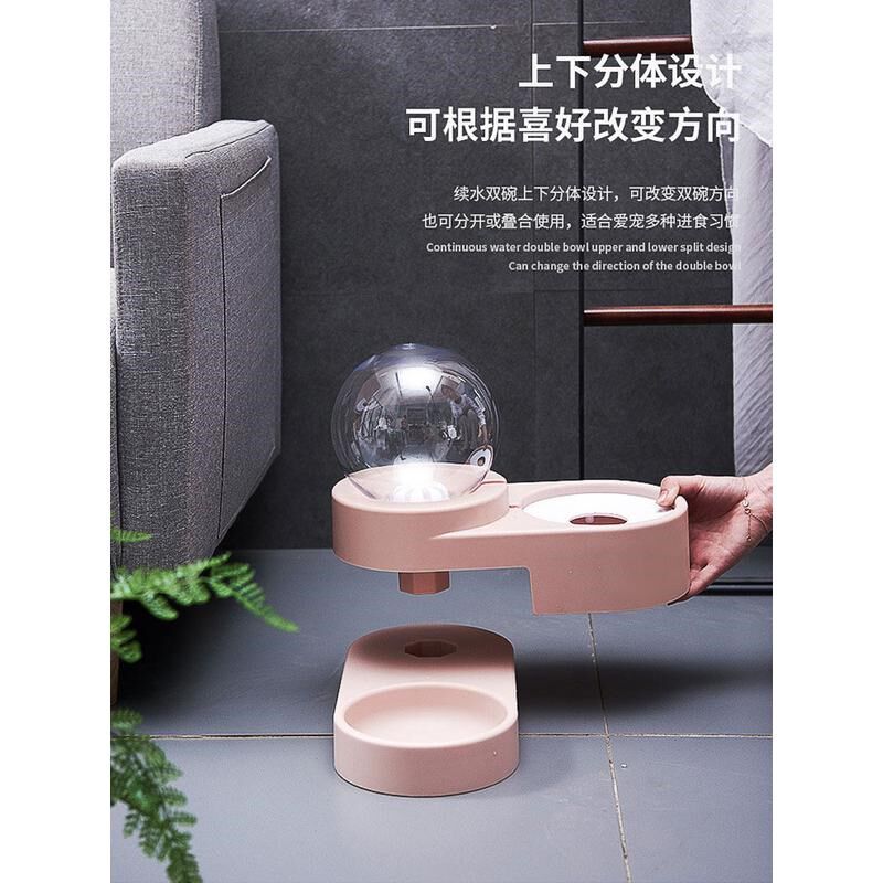 猫咪饮水机宠物自动喝水器狗不湿嘴猫水盆狗T狗喂水喂食一体