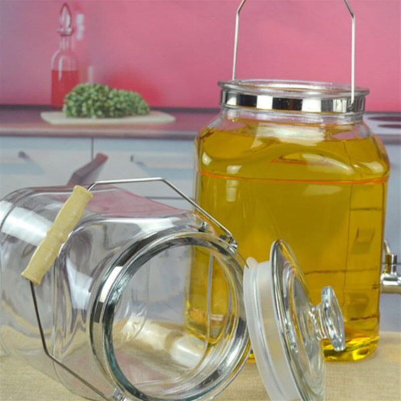 装油瓶 厨房 家用大号玻璃油壶防漏C储油罐大容量5l花生油食用油