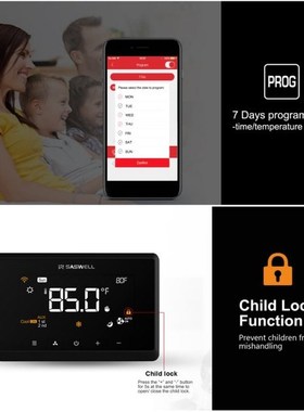Wifi Programjmable Thermostat wit 4in Touchscreen Compatible