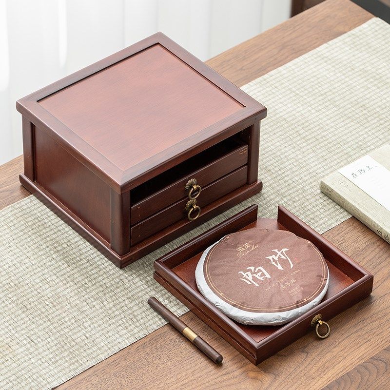 晟窑竹制茶叶收纳盒普洱茶饼分茶盘中式家用抽P屉式多层储存茶柜,餐饮具,茶叶罐,淘宝优惠券,粉丝福利购,淘宝优惠卷