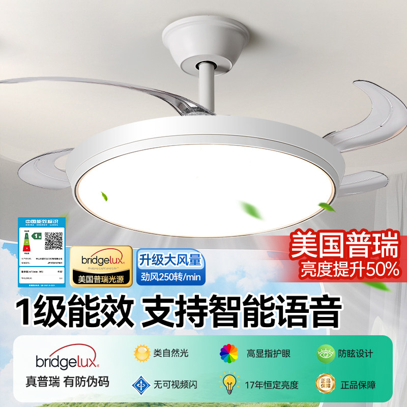 箭牌照明隐形风扇灯护眼2026新款家用一体餐厅卧室现代简约吊扇灯