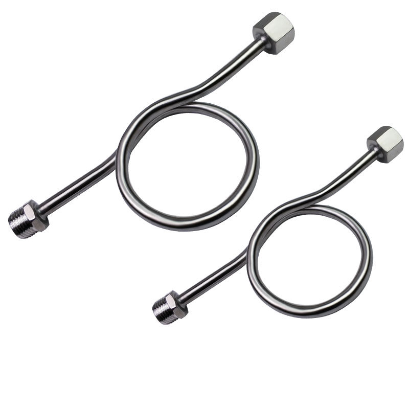 铁304,201不锈钢压力表配件缓冲管冷凝表弯90度M14M20*1.5转4分