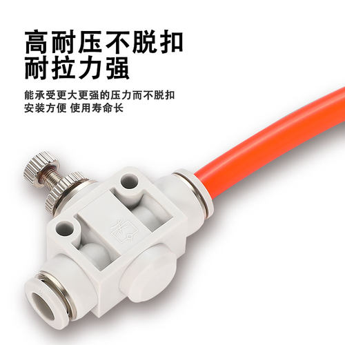 SL螺纹气缸旋转调速阀排气单向阀白色L型气管快速接头SL6-02/12-4