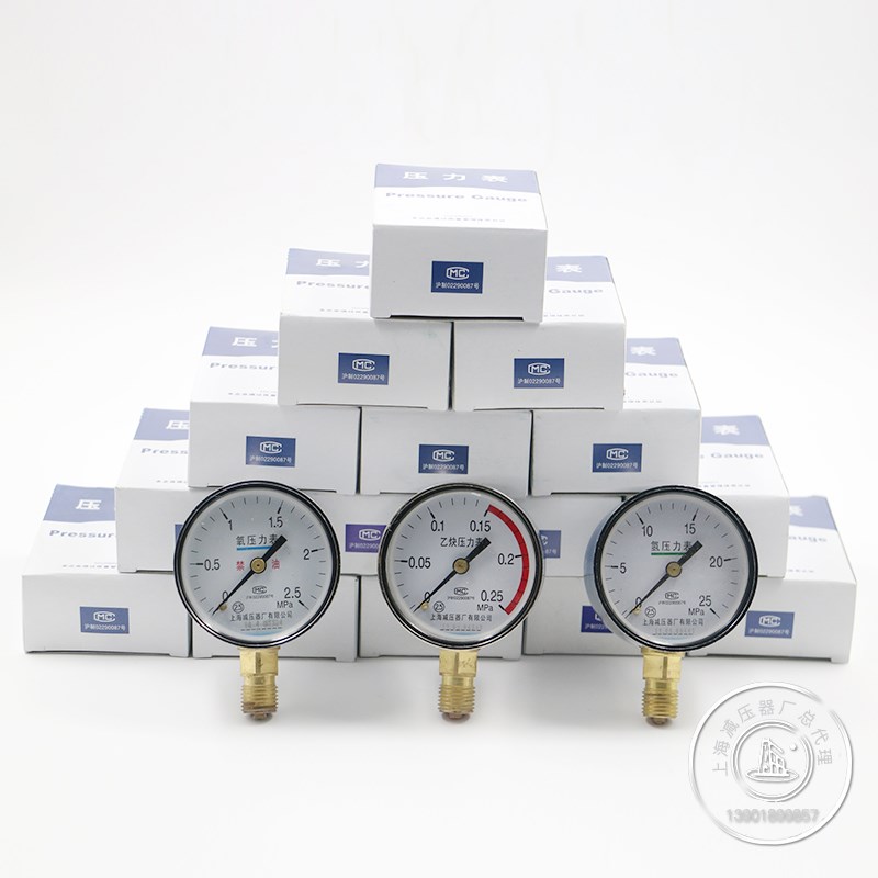 上海减压器厂YCO2-50 0-25MPA 二氧化碳压力表二氧化碳减压器表头