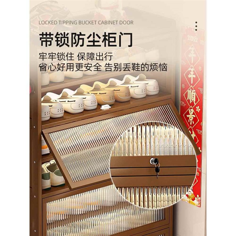 带锁鞋柜家用门i口室内外走廊玄关柜户外过道楼道鞋架新款2023
