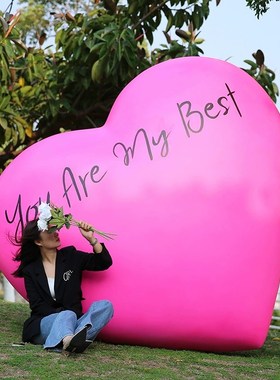 户外网红大型爱心雕塑景区民y宿秋千玻璃钢海边拍照打卡装饰摆件