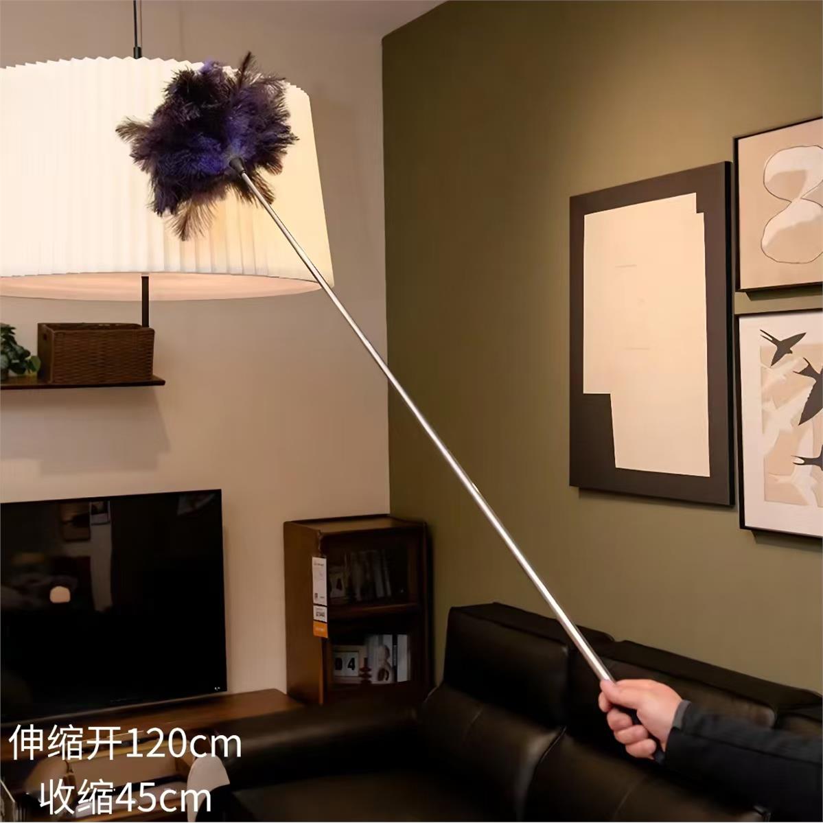 伸缩鸵鸟毛掸子家用除尘