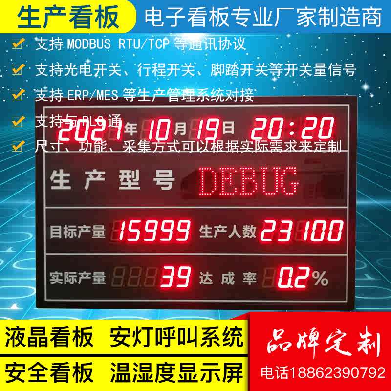 工厂生产车间RS485通讯计数器流水线LED数码量显示屏管理电子看板