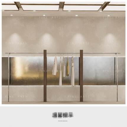 服装店展示架上墙童装店挂衣杆墙壁胡桃色实木落地衣架女装店货架