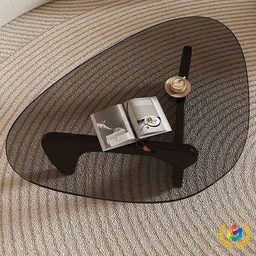 钢化玻璃茶几小户型客厅家用实木创意网红茶几现代简约轻奢极简桌