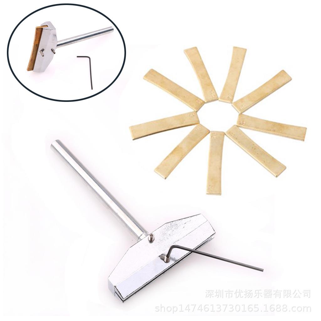 吉他品丝安装工具套装铜片安装头+9个规格铜片