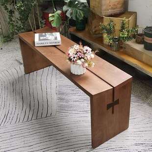 北欧实木长凳餐椅设计师家用极简餐厅原木长板凳子餐桌蝴蝶长条凳