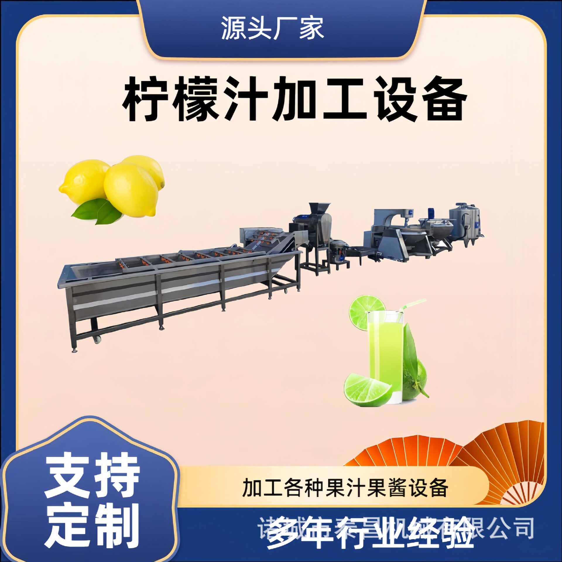 柠檬饮料流水线果蔬汁渣汁分离机器黑加仑果榨汁杀菌罐加工机械