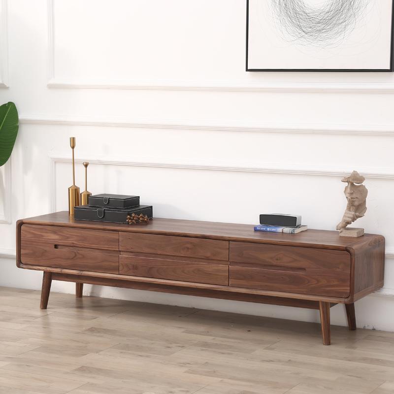 现代简约实木视听柜茶几组合电视桌客厅电视柜