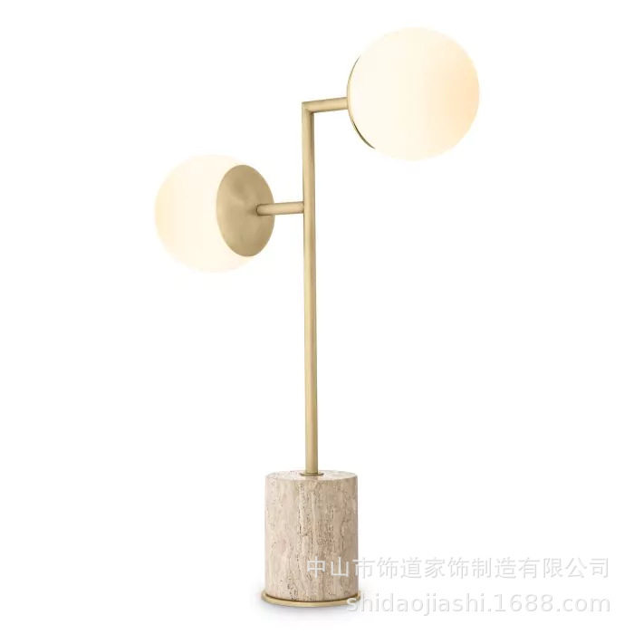 简约台灯客厅创意极简卧室设计师新款玻璃球台灯写字楼办公装饰灯