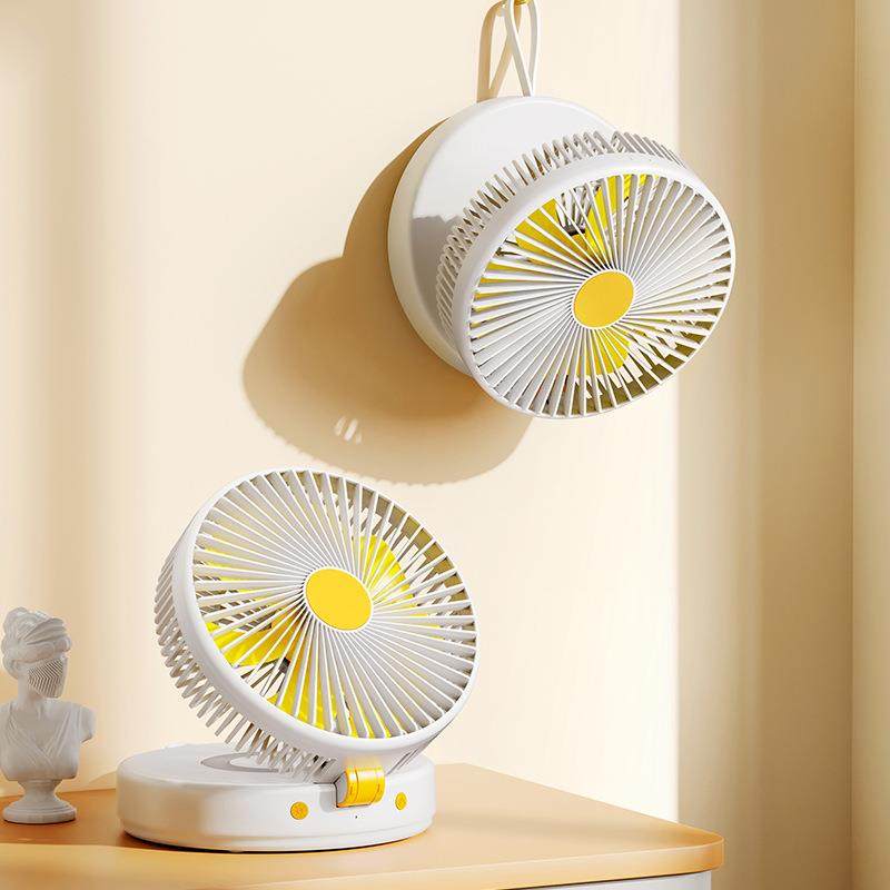 2023新款桌面折叠挂壁空气循环摇头大风力便携大容量USB充电风扇
