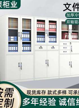 办公室钢制文件柜家用书柜凭证档案资料整理柜带锁铁皮财务柜现货