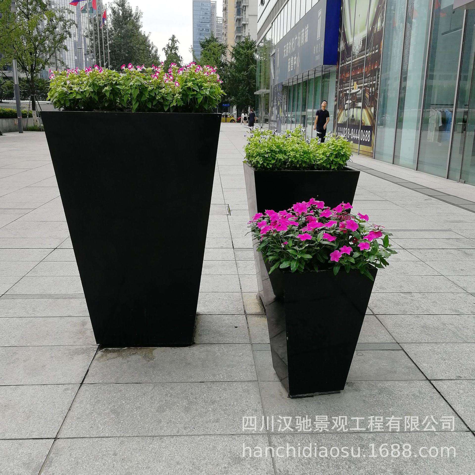 玻璃钢花箱工厂户外园林地产步行街种植花盆组合型方形容器