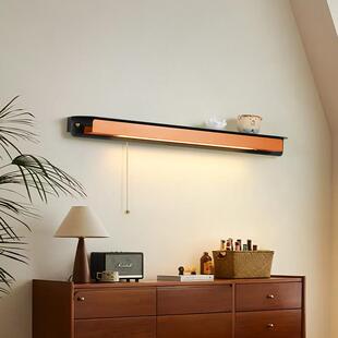 中古风长条置物壁灯床头摆件放置带拉绳开关复古LED灯智能控制