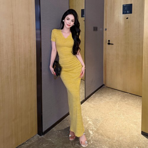 新款法式甜美初恋巨好看的连衣裙女夏装独特漂亮掐腰裙