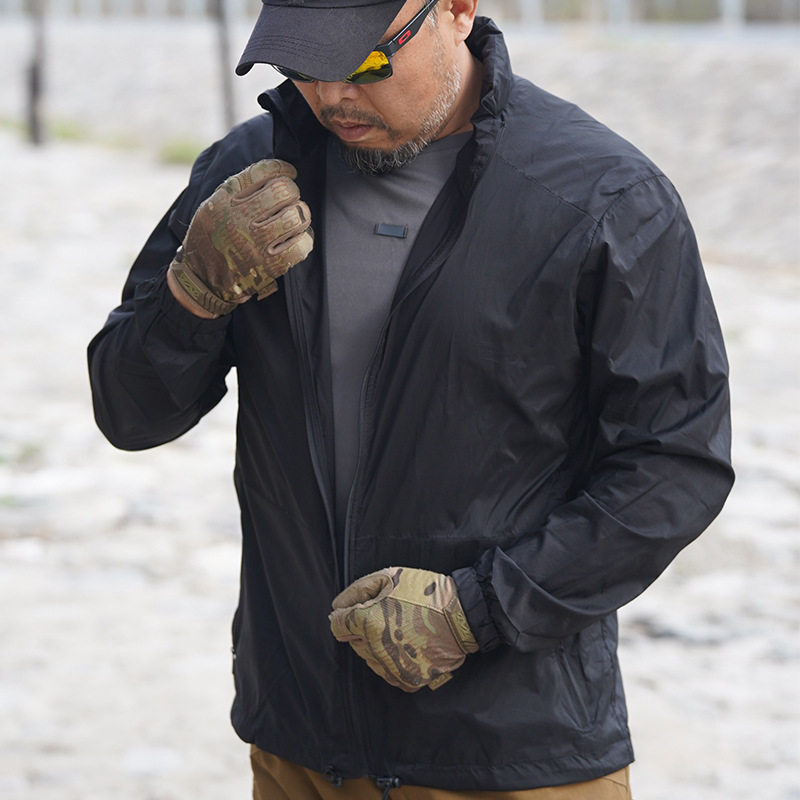 隐忍夏季男士衣防泼水钓鱼轻薄防晒服超薄风衣外套运动