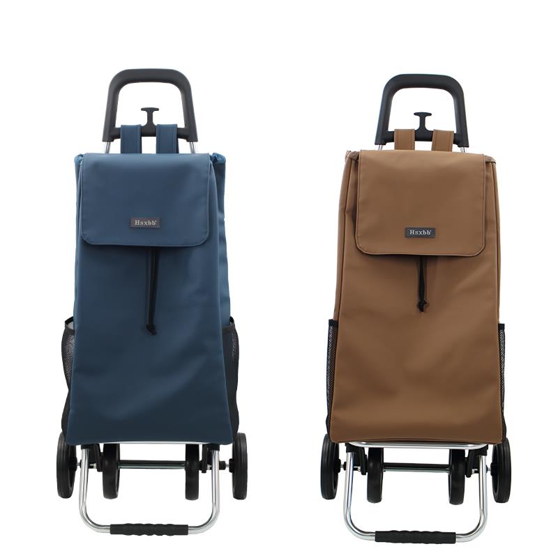HSXBB买 菜小拉车家用折叠可携式购物袋老人手推轻便四轮车铝车静