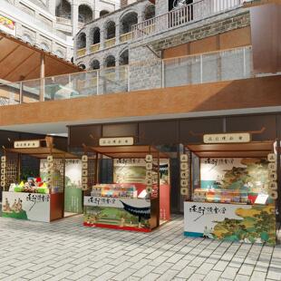 市集摊位展示架户外售货摊位架古风夜市展会活动摆摊桌棚架地摊架